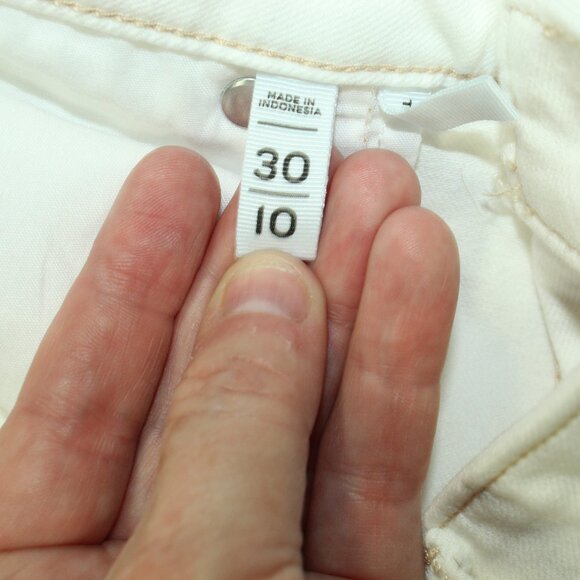 Loft High Rise Kick Crop Jean Size 30/10 Off White Stretch - Picture 6 of 8